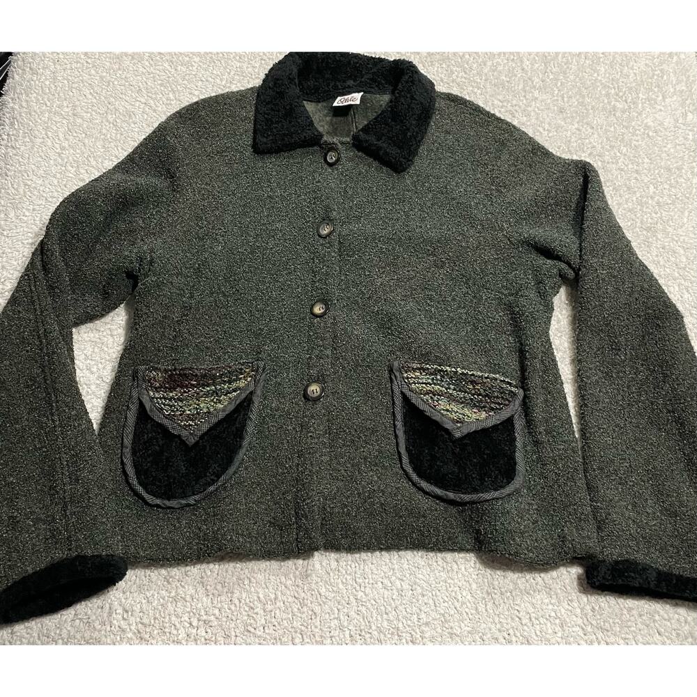 Odile Sweater Jacket Women's Size Small Long Sleeve Button Closure Knit Green